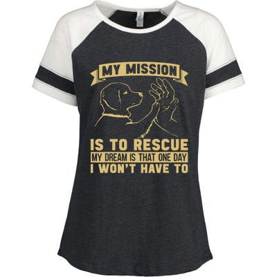 My Mission Is To Rescue Injured Love Animals Abandoned Pets Enza Ladies Jersey Colorblock Tee