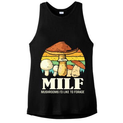 Milf Mushrooms ID Like To Forage Funny Saying Ladies PosiCharge Tri-Blend Wicking Tank