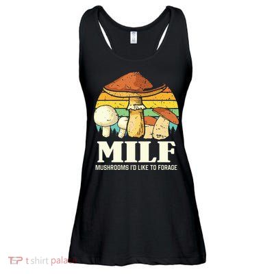 Milf Mushrooms ID Like To Forage Funny Saying Ladies Essential Flowy Tank