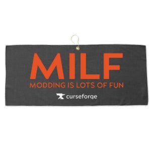 Milf Modding Is Lots Of Fun Large Microfiber Waffle Golf Towel