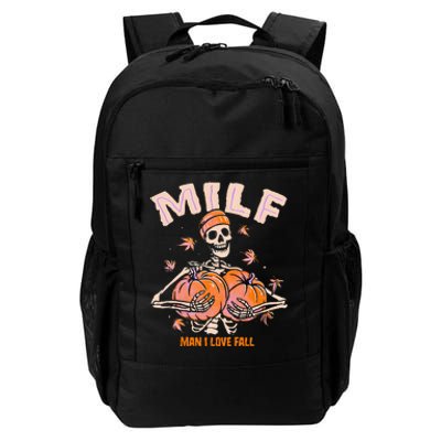 MILF Man I Love Fall Funny Skeleton Halloween Daily Commute Backpack