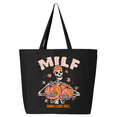 MILF Man I Love Fall Funny Skeleton Halloween 25L Jumbo Tote