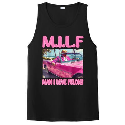 M.I.L.F Man I Love Felons Funny Trump Pink 2024 Election PosiCharge Competitor Tank