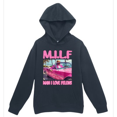 M.I.L.F Man I Love Felons Funny Trump Pink 2024 Election Urban Pullover Hoodie