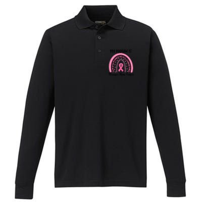 My Mamaw Is Stronger Than Cancer Breast Cancer Awareness Gift Performance Long Sleeve Polo