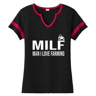 Milf Man I Love Farming Kansas State Football Fan Ladies Halftime Notch Neck Tee