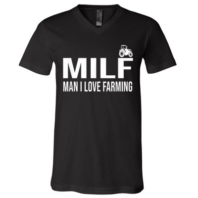 Milf Man I Love Farming Kansas State Football Fan V-Neck T-Shirt