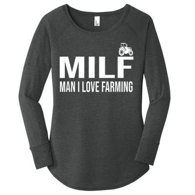 Milf Man I Love Farming Kansas State Football Fan Women's Perfect Tri Tunic Long Sleeve Shirt