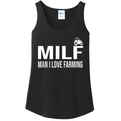 Milf Man I Love Farming Kansas State Football Fan Ladies Essential Tank