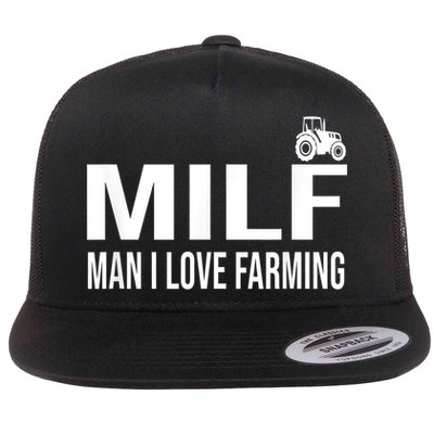 Milf Man I Love Farming Kansas State Football Fan Flat Bill Trucker Hat