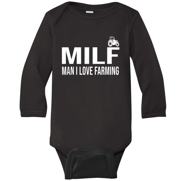 Milf Man I Love Farming Kansas State Football Fan Baby Long Sleeve Bodysuit