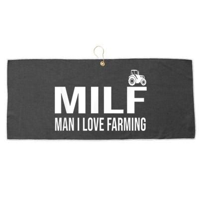 Milf Man I Love Farming Kansas State Football Fan Large Microfiber Waffle Golf Towel