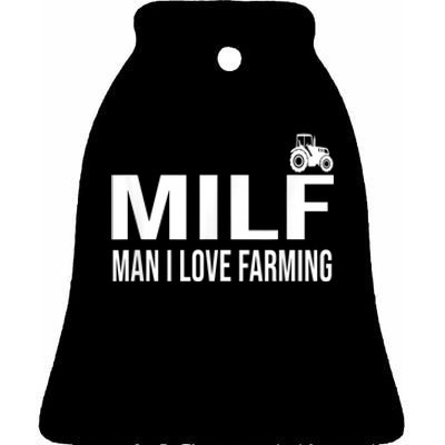 Milf Man I Love Farming Kansas State Football Fan Ceramic Bell Ornament