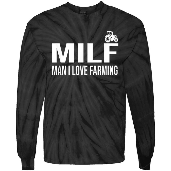 Milf Man I Love Farming Kansas State Football Fan Tie-Dye Long Sleeve Shirt