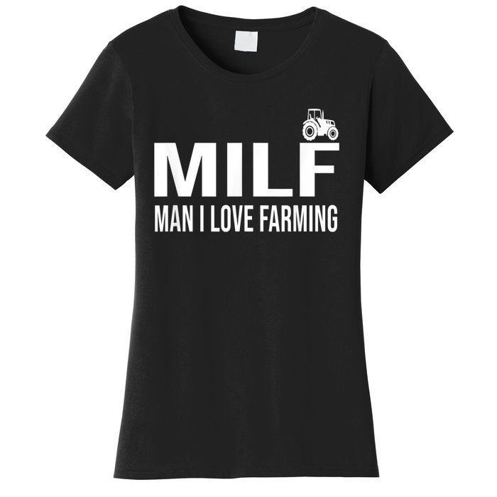 Milf Man I Love Farming Kansas State Football Fan Women's T-Shirt