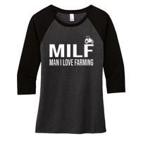 Milf Man I Love Farming Kansas State Football Fan Women's Tri-Blend 3/4-Sleeve Raglan Shirt