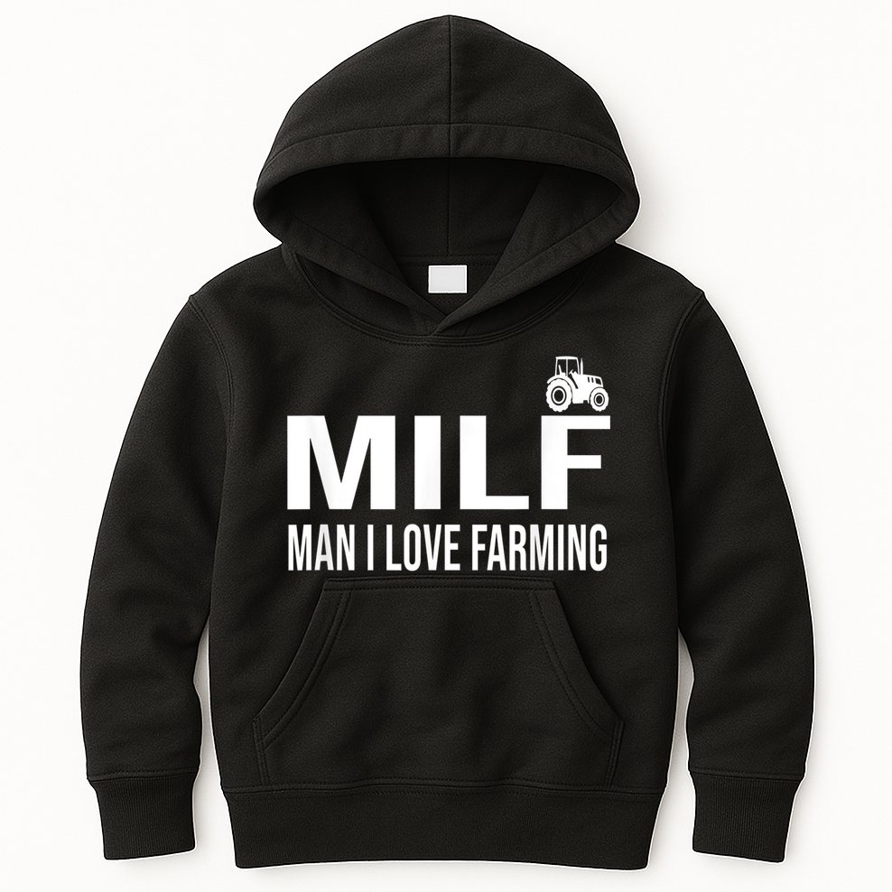 Milf Man I Love Farming Kansas State Football Fan Kids Hoodie