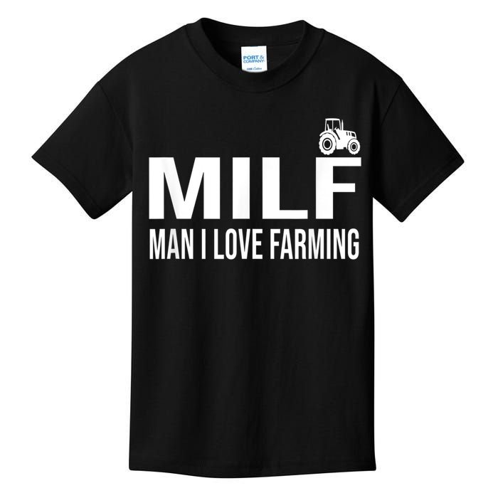 Milf Man I Love Farming Kansas State Football Fan Kids T-Shirt