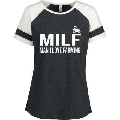 Milf Man I Love Farming Kansas State Football Fan Enza Ladies Jersey Colorblock Tee