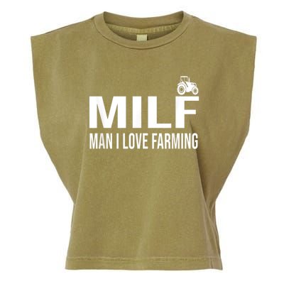 Milf Man I Love Farming Kansas State Football Fan Garment-Dyed Women's Muscle Tee