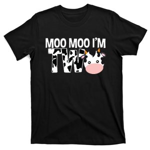 Moo Moo Im Two 2nd Birthday Funny Cow Sounds Tee T-Shirt