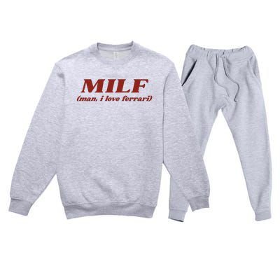 Milf Man I Love Ferrari Premium Crewneck Sweatsuit Set