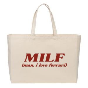 Milf Man I Love Ferrari Cotton Canvas Jumbo Tote