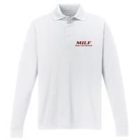 Milf Man I Love Ferrari Performance Long Sleeve Polo