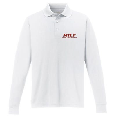 Milf Man I Love Ferrari Performance Long Sleeve Polo