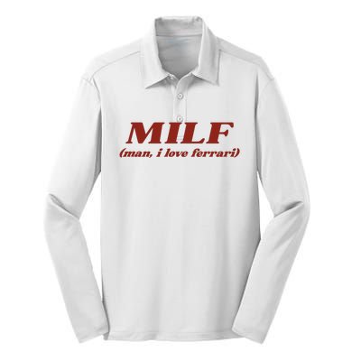 Milf Man I Love Ferrari Silk Touch Performance Long Sleeve Polo