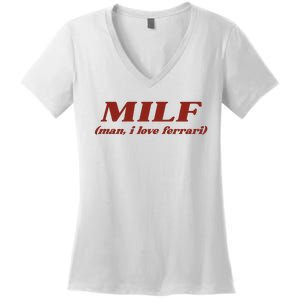 Milf Man I Love Ferrari Women's V-Neck T-Shirt