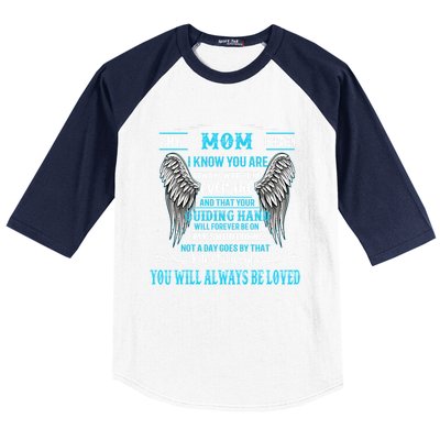 My Mom In Heaven You Will Always Be Loved Missing My Mother Gift Baseball Sleeve Shirt