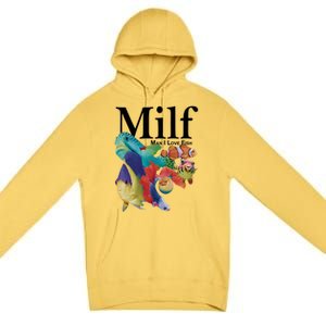 Milf Man I Love Fish Funny Premium Pullover Hoodie