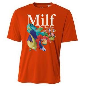 Milf Man I Love Fish Funny Cooling Performance Crew T-Shirt