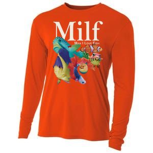 Milf Man I Love Fish Funny Cooling Performance Long Sleeve Crew