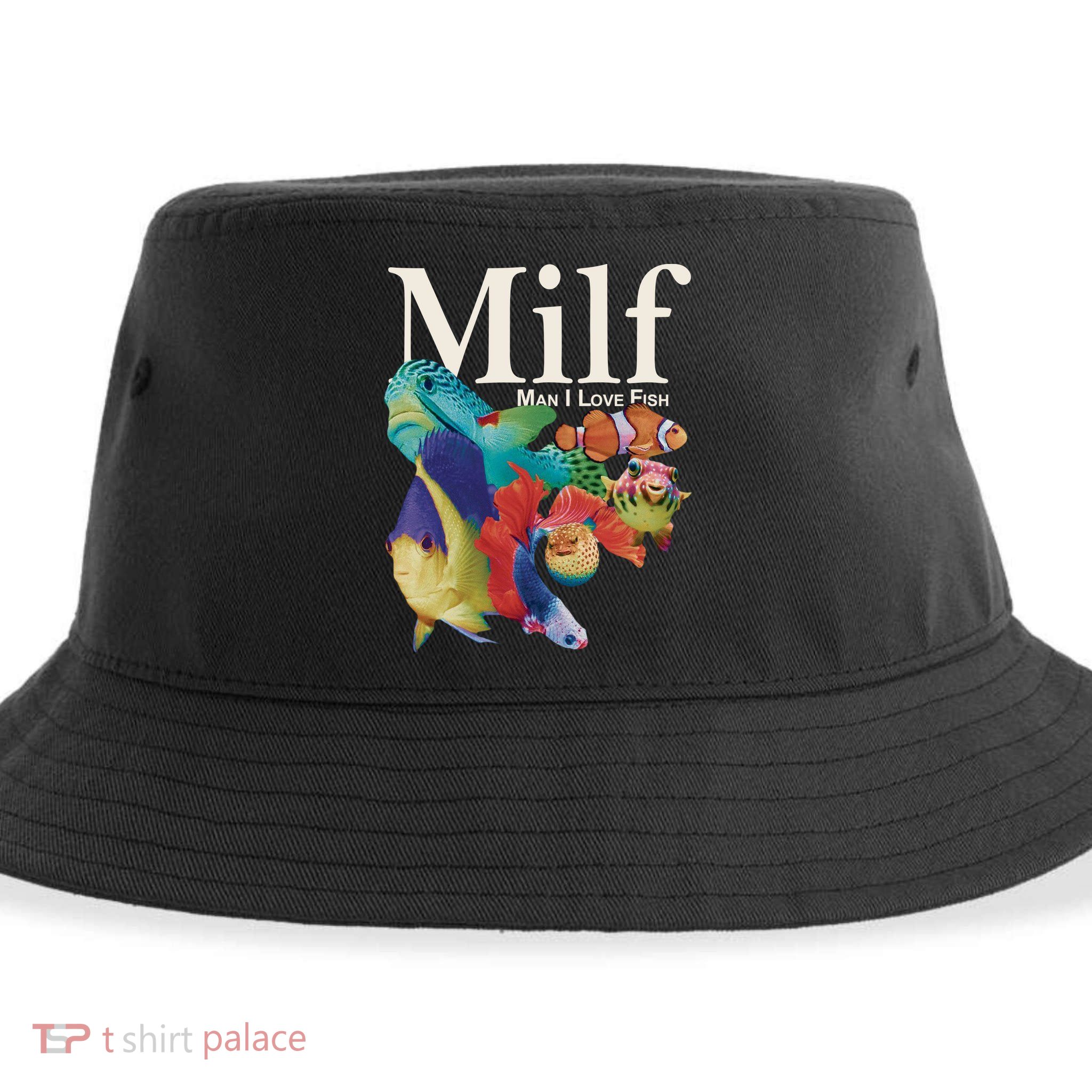 Milf Man I Love Fish Funny Sustainable Bucket Hat
