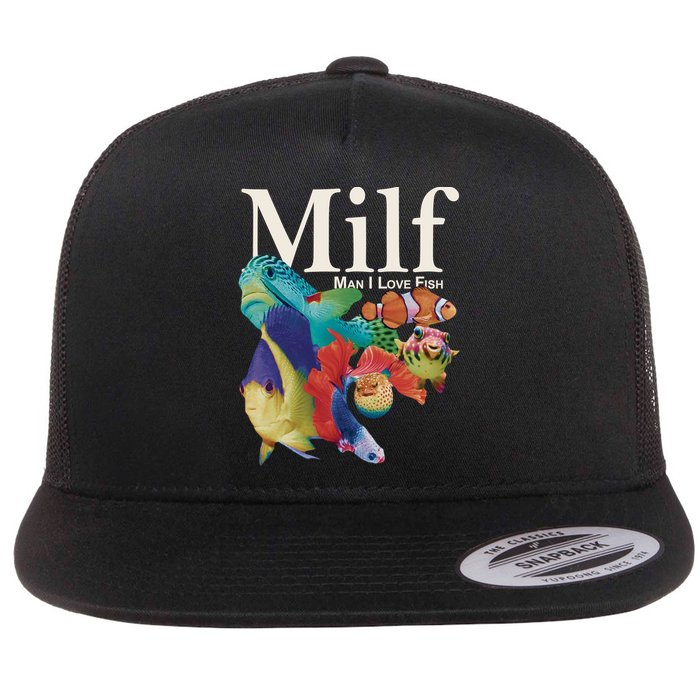 Milf Man I Love Fish Funny Flatbill Hat