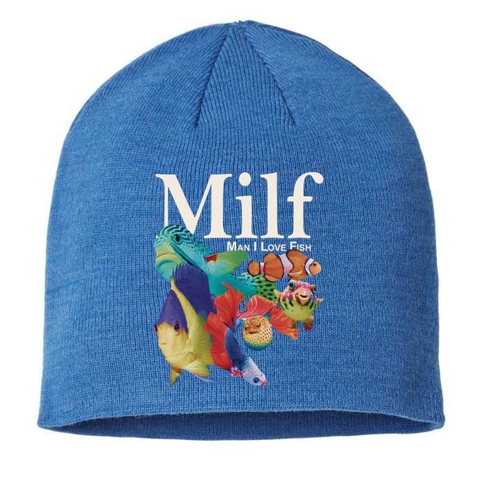 Milf Man I Love Fish Funny Sustainable Beanie