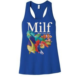 Milf Man I Love Fish Funny Women's Racerback Tank