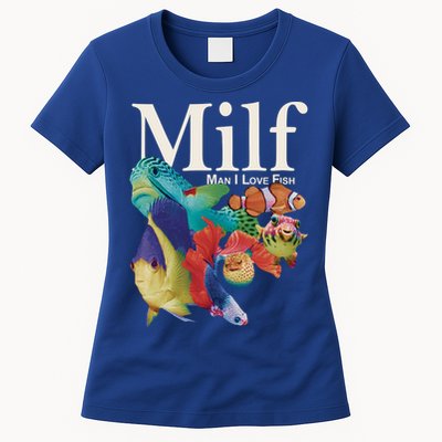 Milf Man I Love Fish Funny Womens T-Shirt