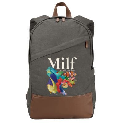 Milf Man I Love Fish Funny Cotton Canvas Backpack