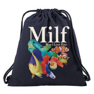 Milf Man I Love Fish Funny Drawstring Bag