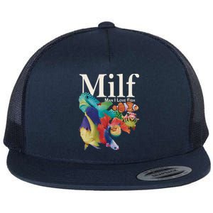 Milf Man I Love Fish Funny Flat Bill Trucker Hat