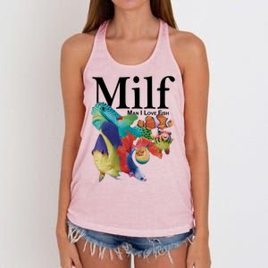 Milf Man I Love Fish Funny Women's Knotted Racerback Tank