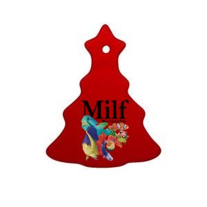 Milf Man I Love Fish Funny Ceramic Tree Ornament