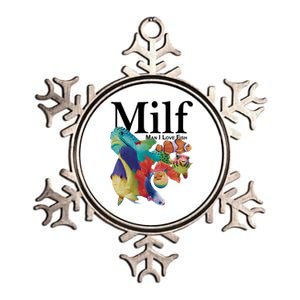 Milf Man I Love Fish Funny Metallic Star Ornament