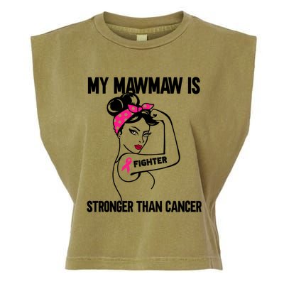 My Mawmaw Is Stronger Than Cancer Breast Cancer Great Gift Garment-Dyed Women's Muscle Tee