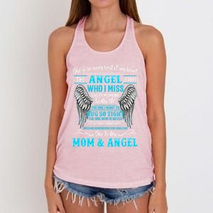 My Mom Is Guardian Angelgiftfor Daughter Son Lost Mom In Heaven Funny Gift Women's Knotted Racerback Tank