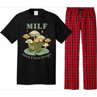 Milf Man I Love Frogs Vintage Retro Frog And Fungi Mushroom Pajama Set