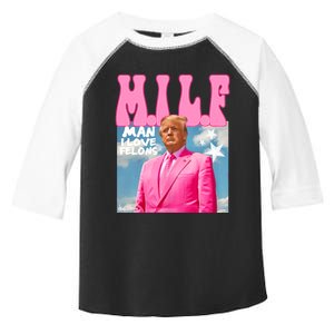 Milf Man I Love Felons Funny Trump Pink 2024 For President Toddler Fine Jersey T-Shirt